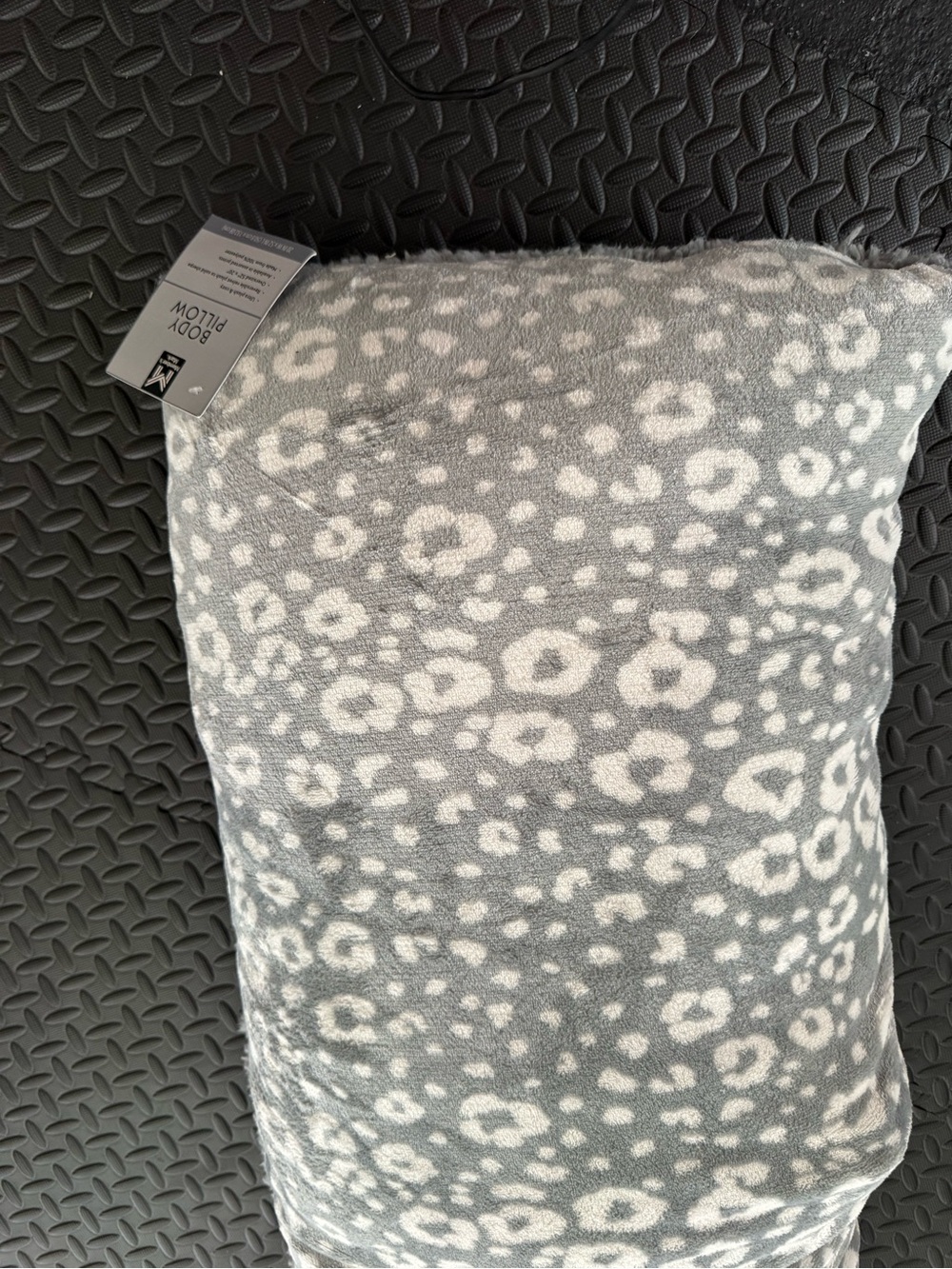Gray Leopard Print Plush Body Pillow - NWT